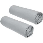 Lot de 2 draps housses today essential - 160 x 200 cm - 2 personnse 100% coton - acier