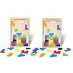 Lot de 2 jeux de logique tangram en bois