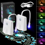 Lot de 2 lampes de toilette avec dtecteur de mouvement, 16 couleurs changeantes avec lumire de projection ...