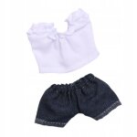 Lot de 2 mini - poupées de 6 pouces, vêtements, costumes, pantalons, t - shirts blancs a col rond Lot de 2 mini - poupées de 6 pouces, vêtements, costumes, pantalons, t - shirts blancs a col rond