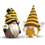 Lot de 2 nains de jardin en peluche bumble bee - dcorations en peluche mr et mrs honeybee gnomes - scandinavi ...