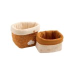 Lot de 2 panires de rangement en double gaze de coton