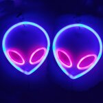 Lot de 2 panneaux lumineux non, dcoration murale extraterrestre pour chambre d'adolescent, garon, ...
