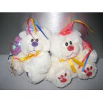 Lot de 2 peluches doudous ours joyeux anniversaire rouge et violet cmp 21 cm Lot de 2 peluches doudous ours joyeux anniversaire rouge et violet cmp 21 cm