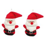 Lot de 2 peres noel d�corations de sapin en peluche a suspendre