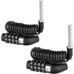 Lot de 2 petits cadenas a combinaison a 4 chiffres - 150 cm - avec code numrique - pour vlo, tricycle, ...