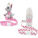 Lot de 2 pices attache jouet, doudou, biberon? gourde pour bb ou enfant poussette, sige voiture, ...
