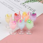 Lot de 2 pi�ces de tranches de fruits, tasse de th� au lait, jus de fruits, jouet artisanal miniature ...