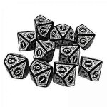 Lot de 2 ds polydriques de 10 x 2 pour jeux de cartes et jeux de rle, ds de jeu white bar toys adapts ...