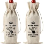 Lot de 2 sacs pour bouteille de vin de 70 ans - cadeau d'anniversaire pour homme et femme - sac cadeau ... Lot de 2 sacs pour bouteille de vin de 70 ans - cadeau d'anniversaire pour homme et femme - sac cadeau ...