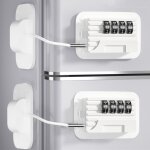 Lot de 2 serrure de porte de réfrigérateur pour sécurité enfant avec code a 4 chiffres serrure a combinaison ... Lot de 2 serrure de porte de réfrigérateur pour sécurité enfant avec code a 4 chiffres serrure a combinaison ...