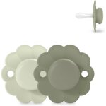 Lot de 2 sucettes bb 6 / 18 mois, sucette ronde avec ttine symtrique sx pro en silicone, rversible, ...