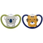 Lot de 2 sucettes space 6 - 18m koala / tigre - nuk