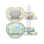 Lot de 2 sucettes ultra air 0 / 6 mois day and night - philips avent Lot de 2 sucettes ultra air 0 / 6 mois day and night - philips avent
