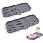 Lot de 2 tapis d'égouttement en silicone pour evier de cuisine, salle de bain, eponges, brosses, passe ... Lot de 2 tapis d'égouttement en silicone pour evier de cuisine, salle de bain, eponges, brosses, passe ...