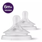Lot de 2 ttines natural 3. 0 6 mois + dbit rapide - philips avent