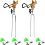 Lot de 2 trpieds de pche rglables a 360 en acier inoxydable pour rivire, mer, rservoir