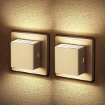 Lot de 2 veilleuses avec capteur cr�pusculaire - led - 3000 k - blanc chaud - luminosit� r�glable - pour ...