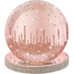 Lot de 20 assiettes jetables en carton - or rose - 17, 8 cm - rondes - pour fête d'anniversaire - pour ... Lot de 20 assiettes jetables en carton - or rose - 17, 8 cm - rondes - pour fête d'anniversaire - pour ...