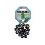 Lot de 20 billes + 1 calot scarabee - collection insectes - billes en verre enfant - jeu plein air, recreation ...