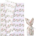 Lot de 20 feuilles de papier de soie a motif floral, papier d'emballage cadeau, cadeau d'anniversaire, ... Lot de 20 feuilles de papier de soie a motif floral, papier d'emballage cadeau, cadeau d'anniversaire, ...