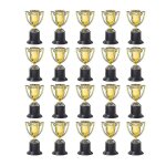 Lot de 20 mini gobelets dor�s en plastique pour f�tes, jouets educatifs pour enfants, troph�es, prix ...