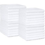 Lot de 24 lingettes 100% coton pour salle de bain / salon, sechage rapide, serviette, haute absorption, ...