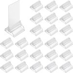 Lot de 24 porte - cartes de table en acrylique transparent pour cartes de mariage, photos, mmos, photos ...