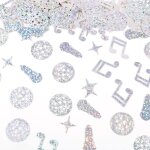 Lot de 240 confettis paillettes, dcorations de fte disco boule disco note de musique microphone etoiles ...