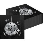 Lot de 25 serviettes décoratives disco - 25 x 25 cm - boule a facettes - décoration de fête disco - napkin ... Lot de 25 serviettes décoratives disco - 25 x 25 cm - boule a facettes - décoration de fête disco - napkin ...