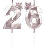 Lot de 26 bougies d'anniversaire 3d, en forme de chiffre, avec couronne, pour gteau, dcoration d'anniversair ...