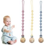 Lot de 3 attache - tétine en silicone 2 en 1, porte - tétine et anneau de dentition au design monobloc, ... Lot de 3 attache - tétine en silicone 2 en 1, porte - tétine et anneau de dentition au design monobloc, ...