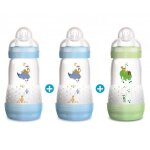 Lot de 3 biberons anti - colique 260ml bleu et vert - mam Lot de 3 biberons anti - colique 260ml bleu et vert - mam