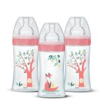 Lot de 3 biberons - dodie - eb20 - 270 ml - tétine plate - rose Lot de 3 biberons - dodie - eb20 - 270 ml - tétine plate - rose
