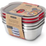 Lot de 3 boîtes repas hermétiques - inox compatible micro - onde, lave - vaisselle, four et congélateur ... Lot de 3 boîtes repas hermétiques - inox compatible micro - onde, lave - vaisselle, four et congélateur ...