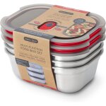 Lot de 3 boîtes repas hermétiques - inox compatible micro - onde, lave - vaisselle, four et congélateur ... Lot de 3 boîtes repas hermétiques - inox compatible micro - onde, lave - vaisselle, four et congélateur ...