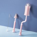 Lot de 3 brosses de nettoyage pour biberons en silicone pour nouveau - né, rotatives a 360 degrés, a ... Lot de 3 brosses de nettoyage pour biberons en silicone pour nouveau - né, rotatives a 360 degrés, a ...