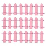 Lot de 3 clôtures de jardin décoratives en bois rose pour maison de poupée Lot de 3 clôtures de jardin décoratives en bois rose pour maison de poupée