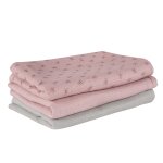 Lot de 3 couches lavables en coton bio - roba - lil planet - rose - fille