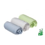 Lot de 3 draps housse bambou - 40x80 / 40x90 - blanc ciel anis