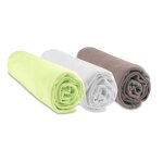 Lot de 3 draps housses en bambou pour couffin 32x72 - easy dort - anis blanc taupe