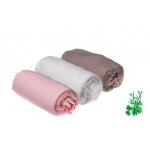 Lot de 3 draps housses bambou pour couffin 32x72 - rose blanc taupe