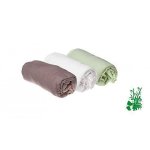 Lot de 3 draps housse bambou pour lit bb 60x120 anis blanc taupe