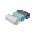 Lot de 3 draps housse coton - 40x80 / 40x90 - gris blanc turquoise