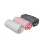 Lot de 3 draps housse coton - 60x120 - gris blanc rose Lot de 3 draps housse coton - 60x120 - gris blanc rose