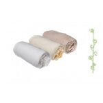 Lot de 3 draps housse coton bio pour lit berceau 40x80 / 40x90 blanc ecru noisette