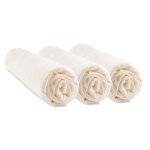 Lot de 3 draps housse jersey bambou 60x120 ecru - easy dort - draps housse - beige - bb - mixte