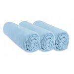 Lot de 3 draps housse jersey coton 70x140 ciel - easy dort - b�b� - gar�on - rectangulaire