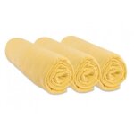 Lot de 3 draps housse jersey coton 70x140 jaune
