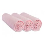 Lot de 3 draps housse jersey coton 70x140 rose - b�b� - fille - rectangulaire